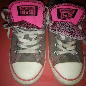 Grey and pink Converse All Stars